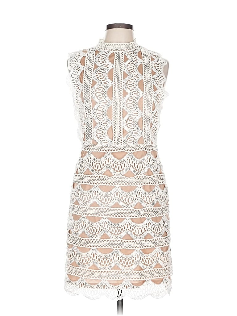 Pre-owned She + Sky Cocktail Dress In White