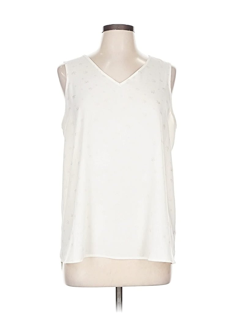 Pre-owned Apt. 9 Sleeveless Blouse In White