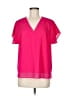 DKNY 100% Polyester Pink Short Sleeve Blouse Size M - photo 1