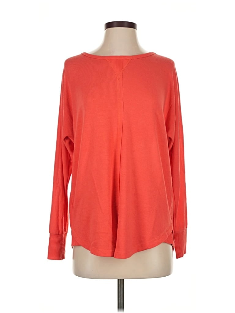 Pre-owned Cable & Gauge Pullover Sweater In Orange