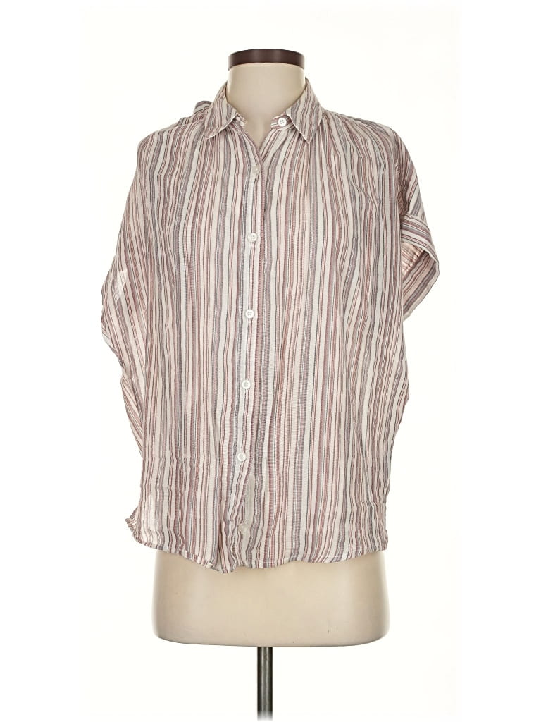 Pre-owned Caslon Short Sleeve Blouse In Brown