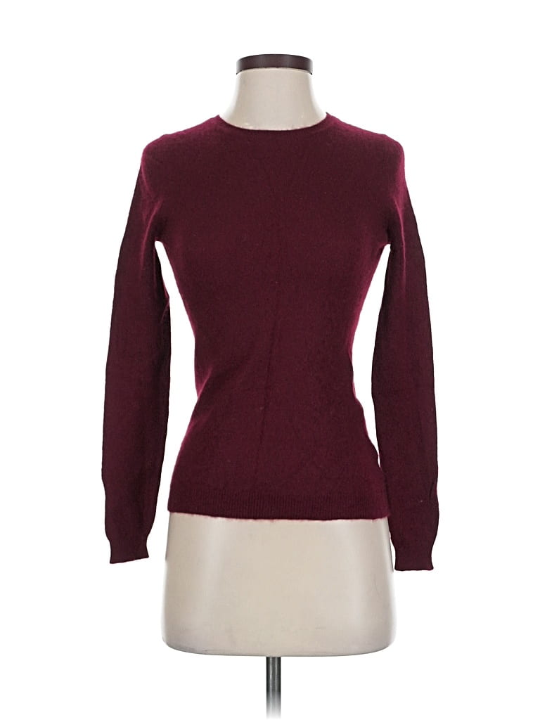 Pre-owned Charter Club Cashmere Pullover Sweater In Burgundy