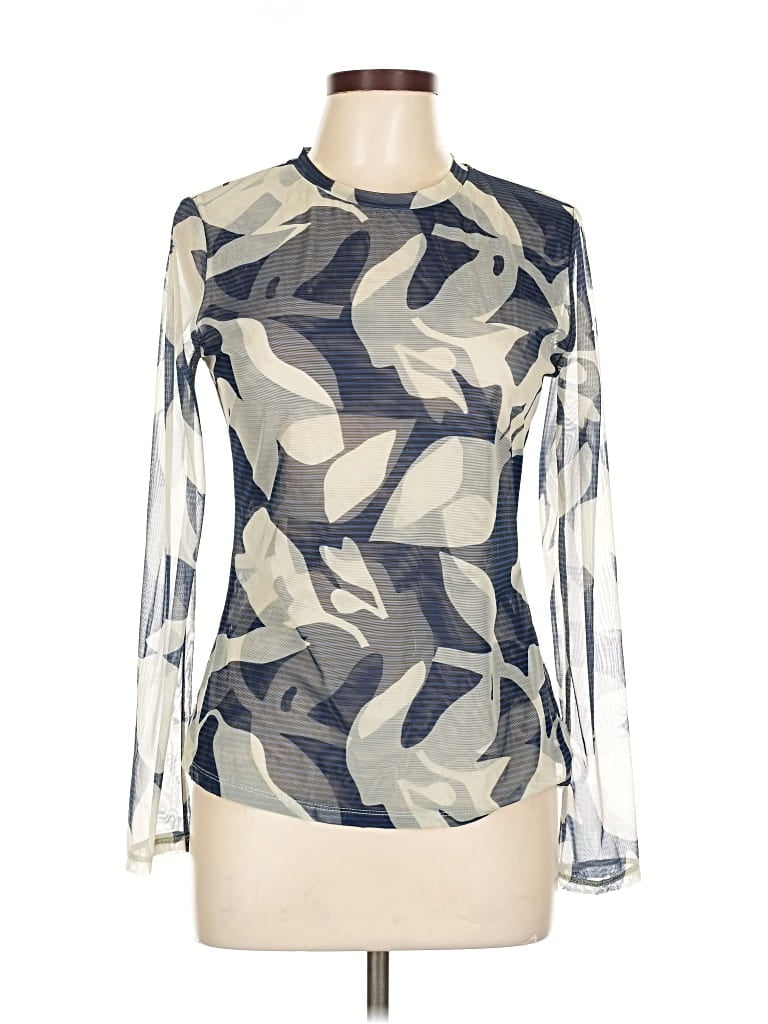 Pre-owned Motf Long Sleeve Blouse In Silver