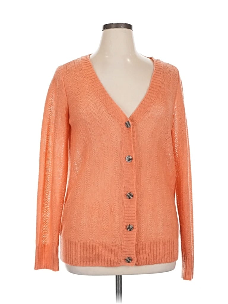Pre-owned Sonoma Life + Style Cardigan Sweater In Orange