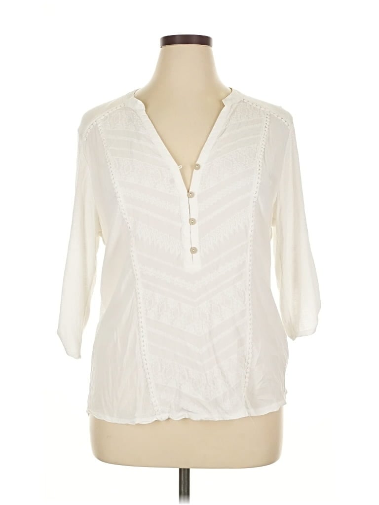 Pre-owned Democracy 3/4 Sleeve Blouse In White