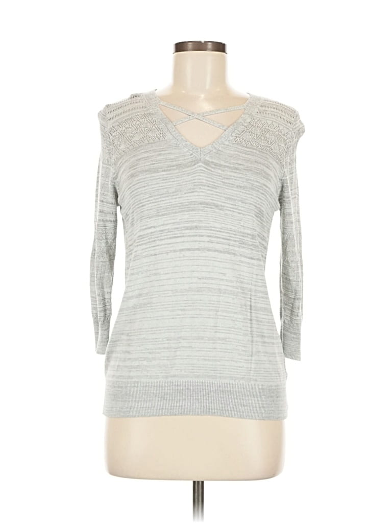 Pre-owned Lety & Me Pullover Sweater In Silver
