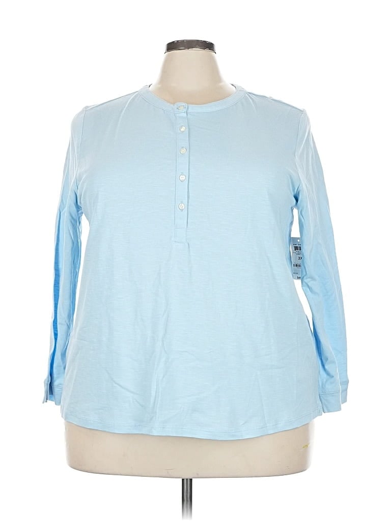 Style & Co Long Sleeve Blouse In Blue