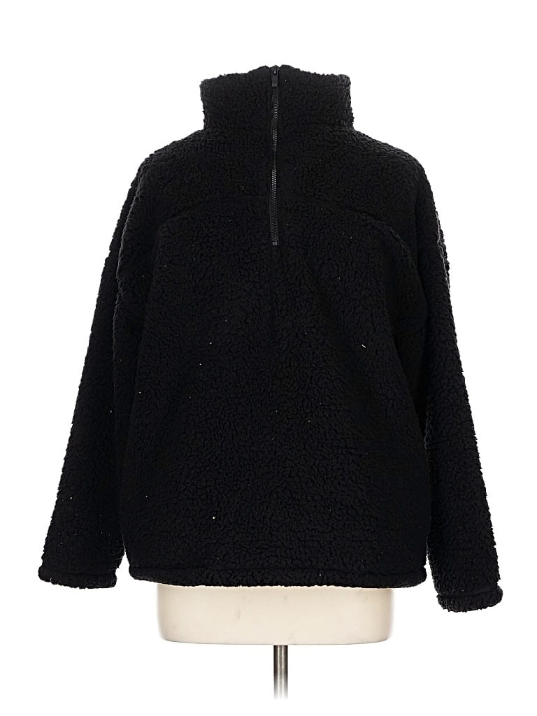 Pre-owned Zenana Fleece Jacket In Black