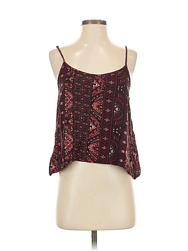 Pre-owned Mudd Tank Top Burgundy Strapless Neckline Tops