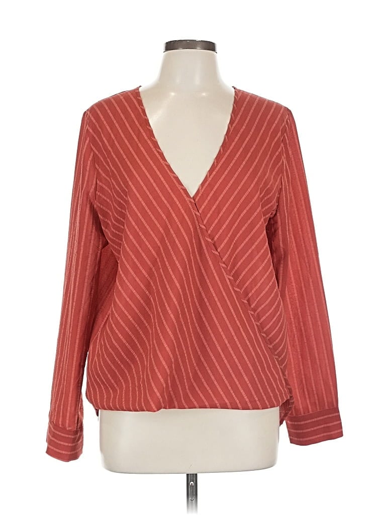 Pre-owned Bcbgmaxazria Long Sleeve Blouse In Red