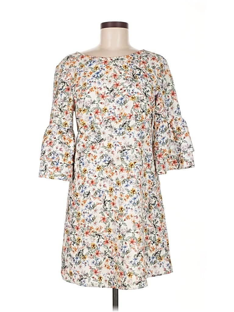 Pre-owned Zara Basic Casual Dress In White