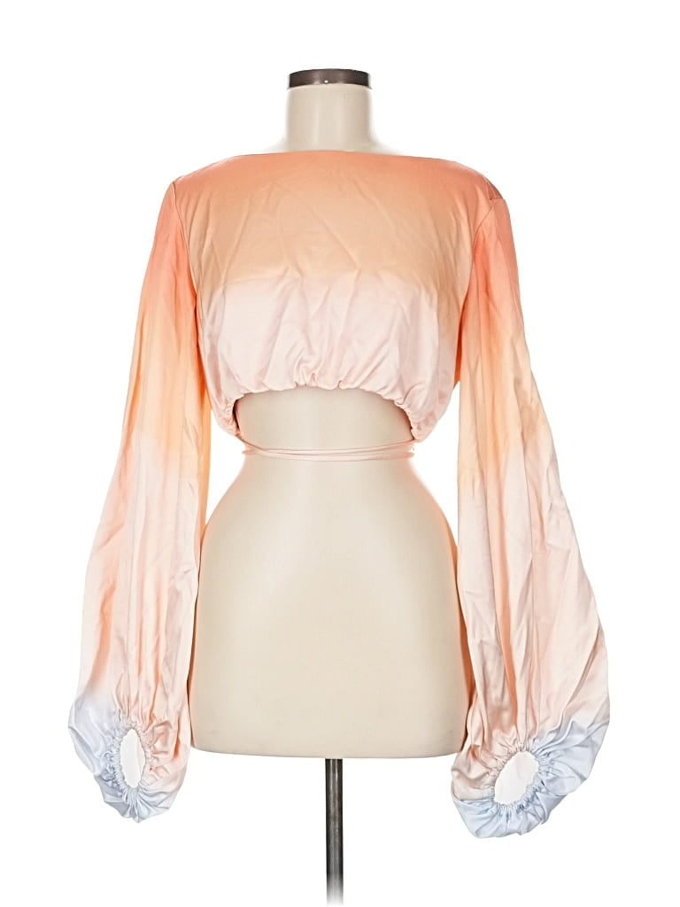 Pre-owned Significant Other Long Sleeve Blouse In Orange