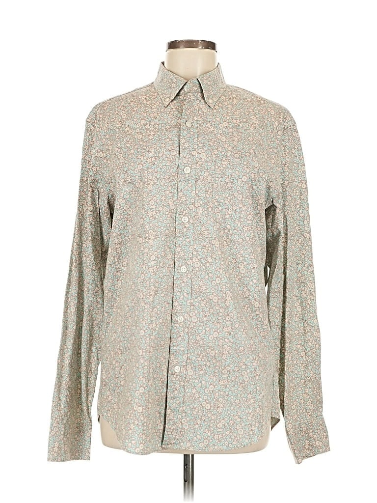 J.crew Factory Store Long Sleeve Button Down Shirt In Gray