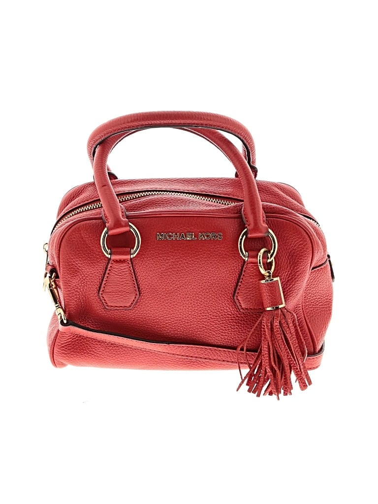 Pre-owned Michael Michael Kors Leather Satchel In Red