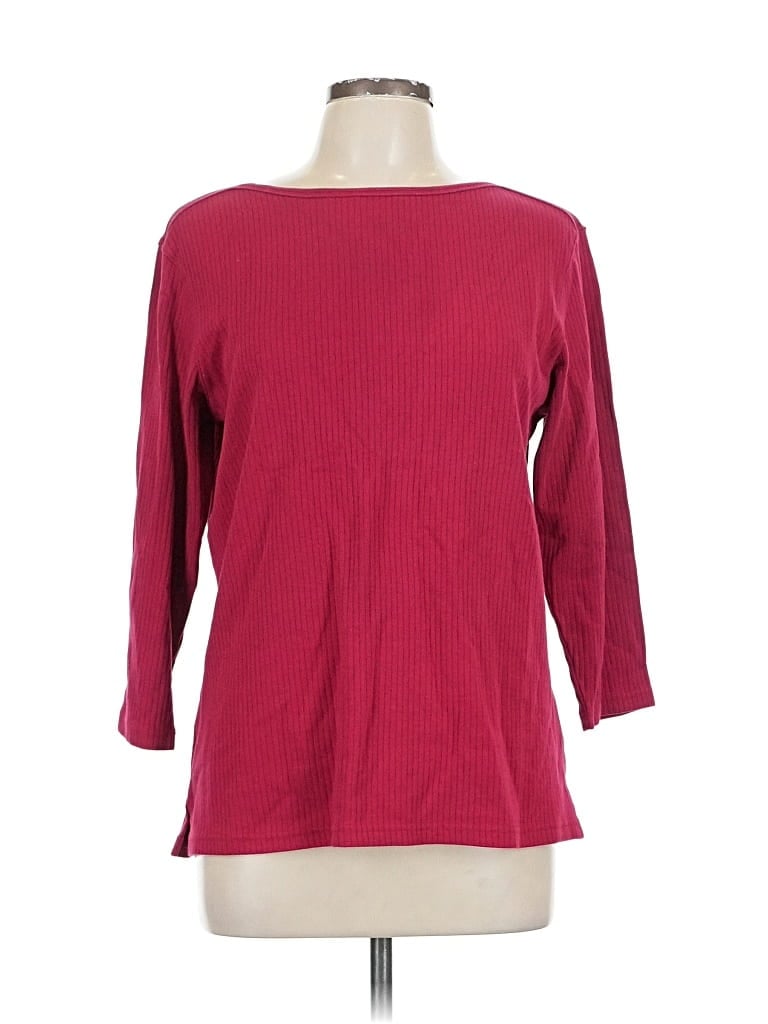 Pre-owned Talbots 3/4 Sleeve T-shirt In Burgundy