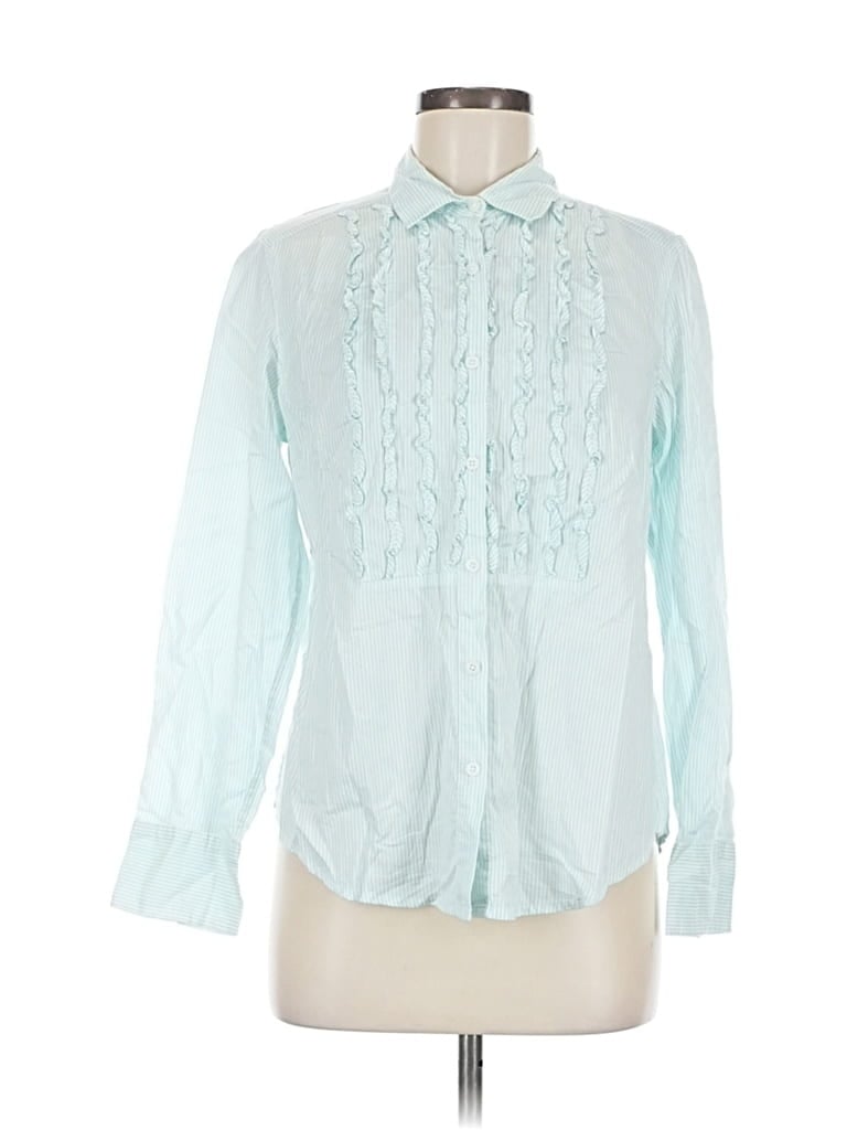 Pre-owned Talbots Long Sleeve Blouse In Blue