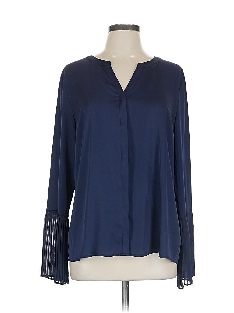 Pre-owned Worthington Long Sleeve Blouse In Blue