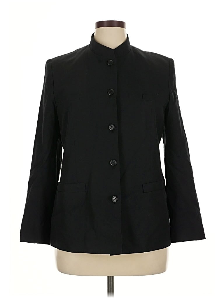 Pre-owned Talbots Silk Blazer Jacket In Black
