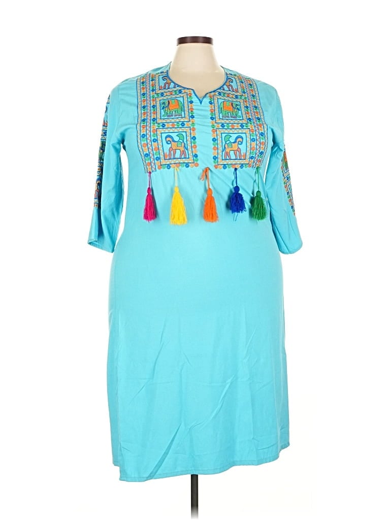 Pre-owned Assorted Brands Casual Dress In Blue