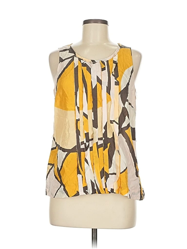 Pre-owned J.crew Factory Store Sleeveless Silk Top Yellow One Shoulder Neckline Tops