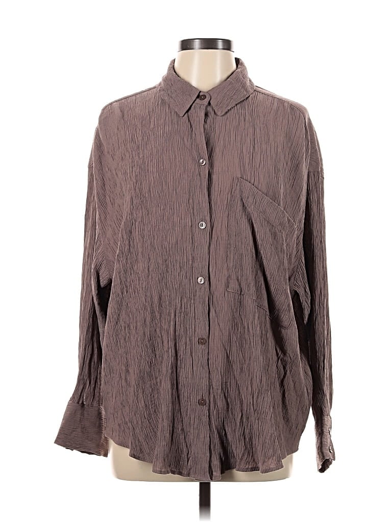 Pre-owned Abercrombie & Fitch Long Sleeve Button Down Shirt In Brown