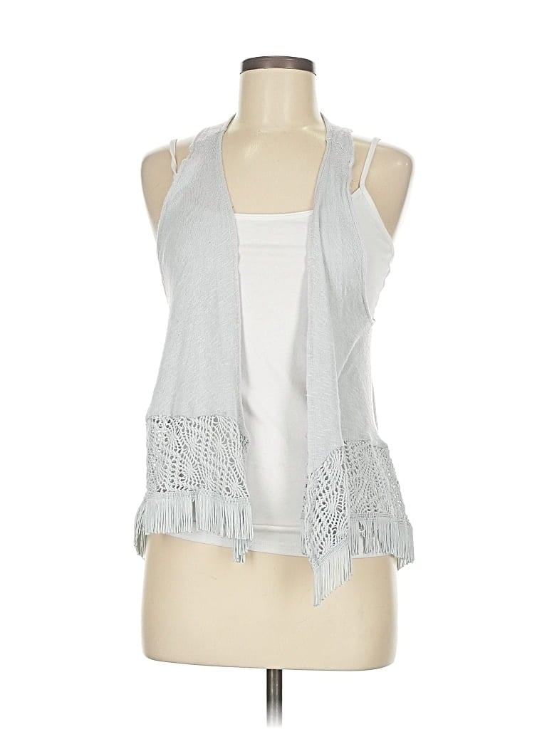 Pre-owned Hollister Cardigan Sweater In Silver