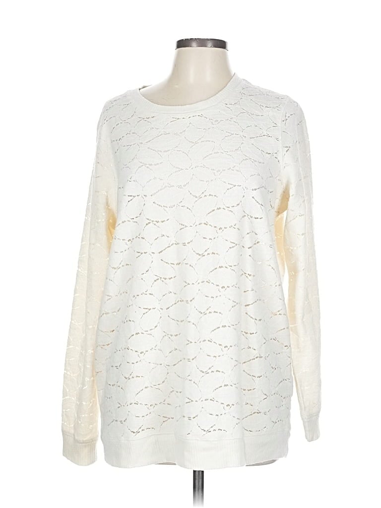 Pre-owned Lucky Brand Pullover Sweater In White