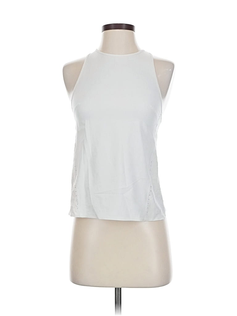 Pre-owned Lululemon Athletica Tank Top White Halter Neckline Tops