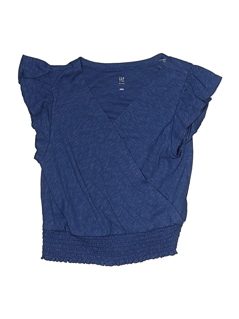 Pre-owned Gap Kids' Short Sleeve Top Blue Scoop Neck Tops