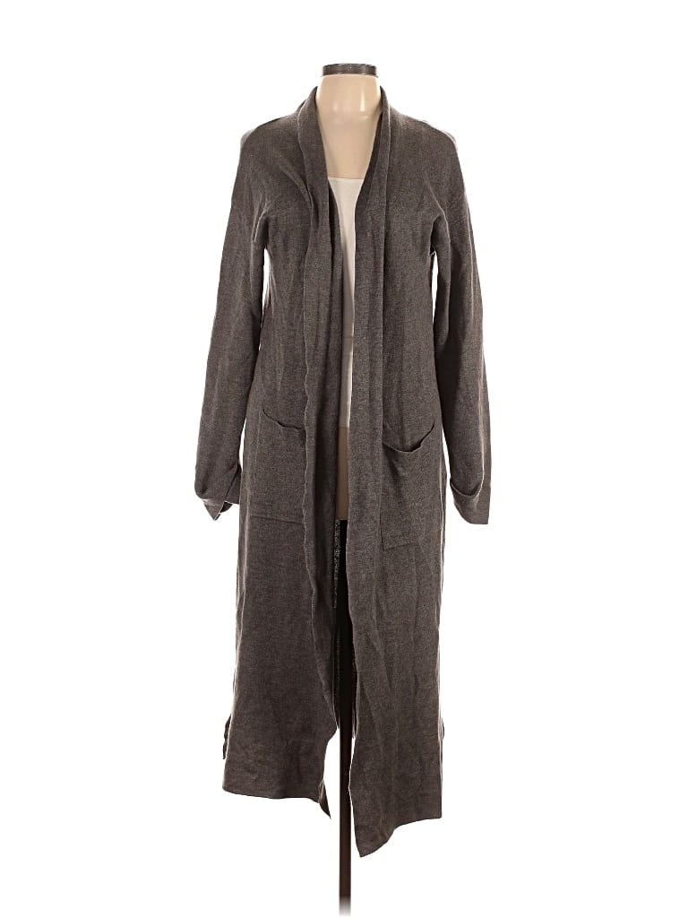 Pre-owned Line & Dot Cardigan Sweater In Gray