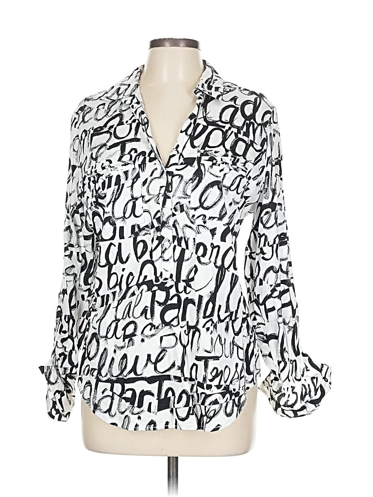 Pre-owned 7th Avenue Design Studio New York & Company 3/4 Sleeve Blouse In White