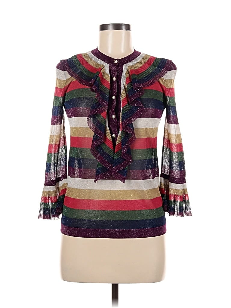 Click to view more detailed imagery on our partner's website Pre-owned Gucci 3/4 Sleeve Blouse In Purple