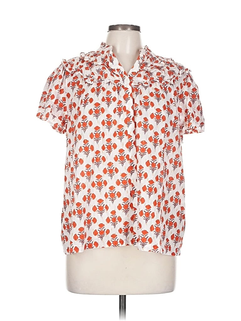 Pre-owned Boden Short Sleeve Blouse In Orange