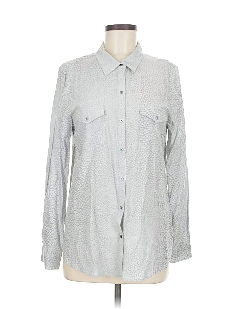 Pre-owned Soft Joie Long Sleeve Button Down Shirt In Silver
