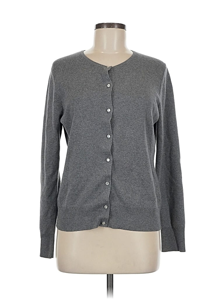 Pre-owned Croft & Barrow Cardigan Sweater In Gray