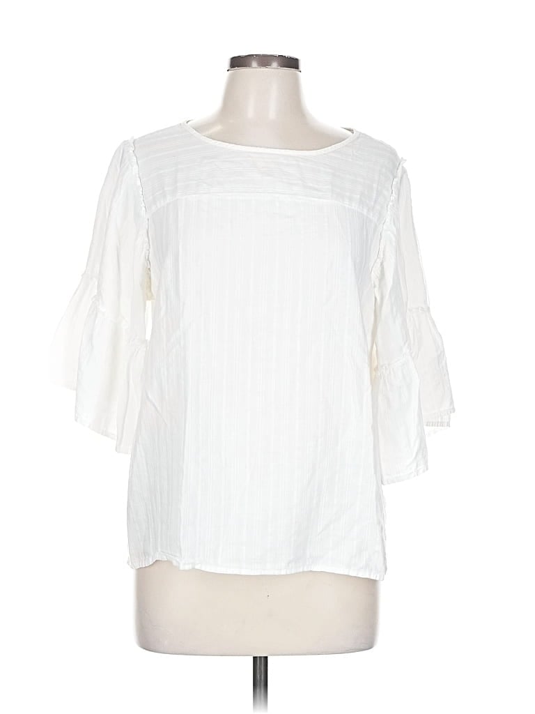 Pre-owned Beachlunchlounge 3/4 Sleeve Blouse In White
