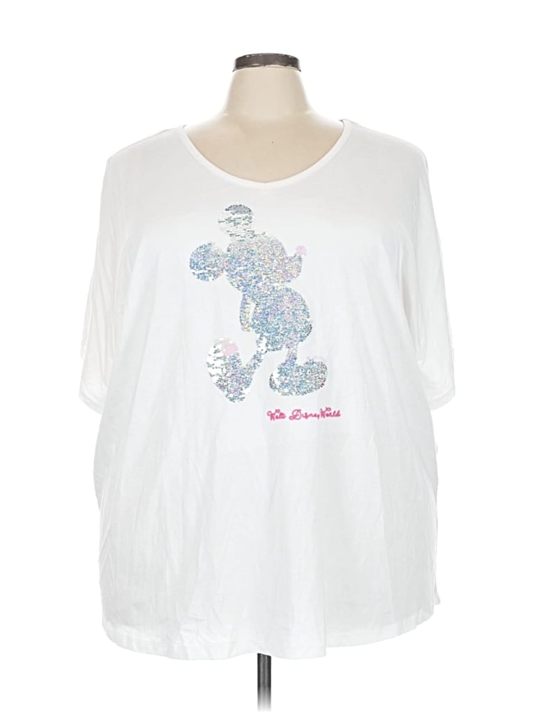 Pre-owned Disney Parks 3/4 Sleeve T-shirt In White