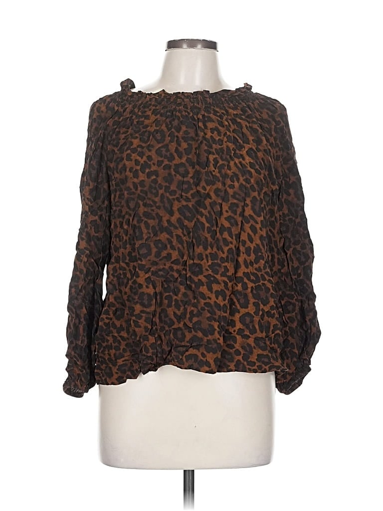 Pre-owned Talbots 3/4 Sleeve T-shirt In Brown