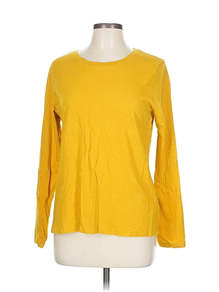 Pre-owned Time And Tru 3/4 Sleeve T-shirt In Yellow