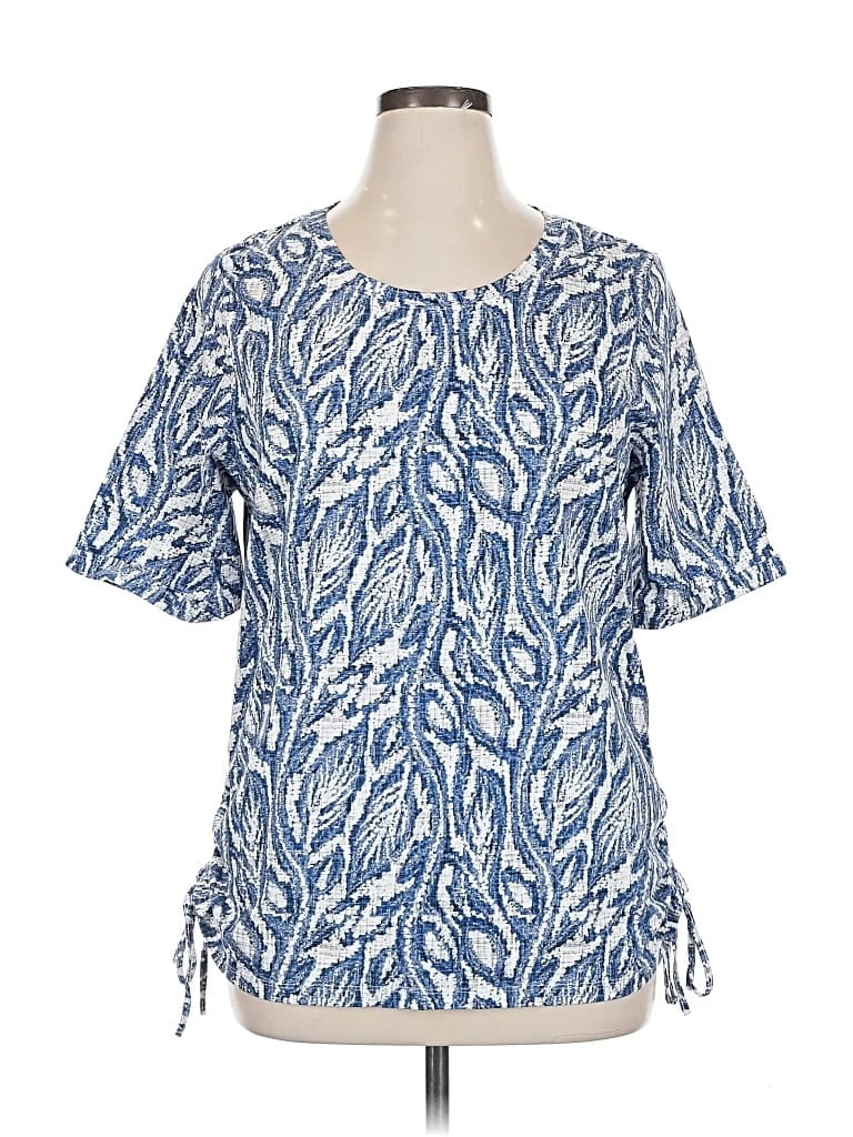 Pre-owned Intro Short Sleeve Blouse In Blue
