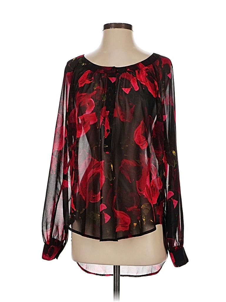 Pre-owned Pjk Patterson J. Kincaid Long Sleeve Blouse In Red