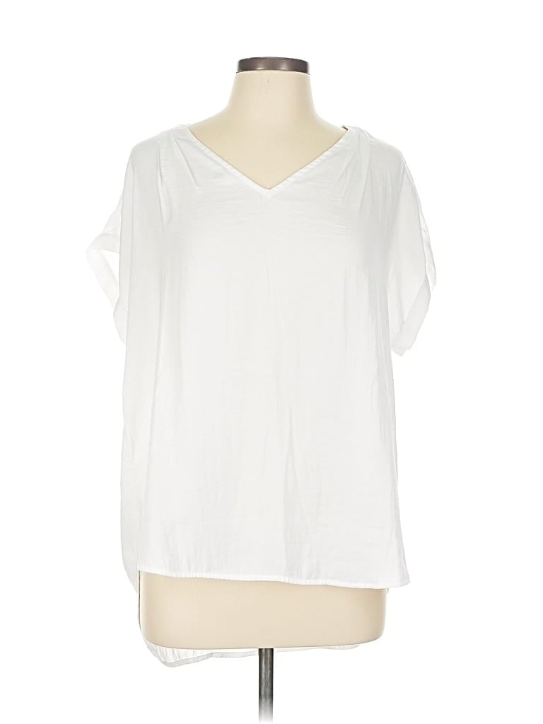 Pre-owned Simply Vera Vera Wang Short Sleeve Blouse In White