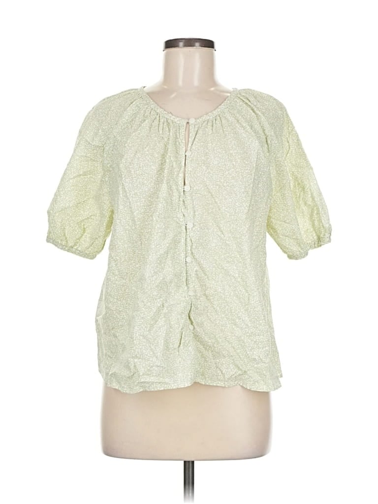 Pre-owned Universal Thread Short Sleeve Blouse In Green