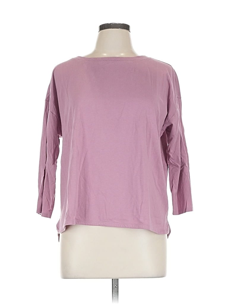 Pre-owned Garnet Hill 3/4 Sleeve T-shirt In Purple