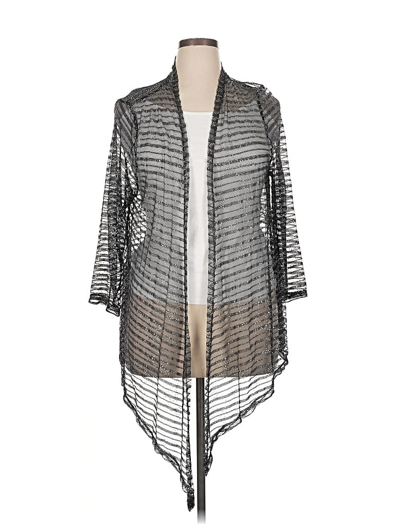 Pre-owned Travelers By Chico's Kimono In Gray