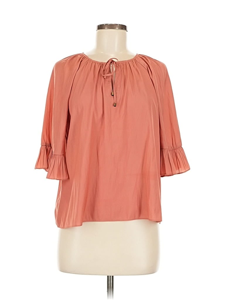 Pre-owned Rose + Olive 3/4 Sleeve Blouse In Orange