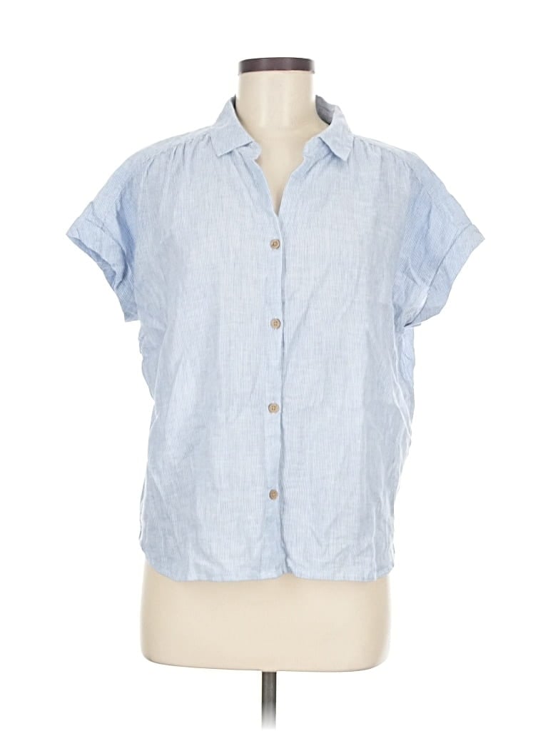 Pre-owned Beachlunchlounge Short Sleeve Blouse In Blue