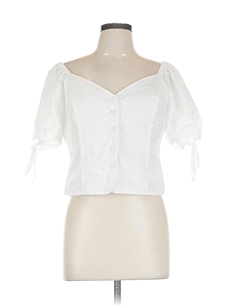 Pre-owned Express 3/4 Sleeve Blouse In White