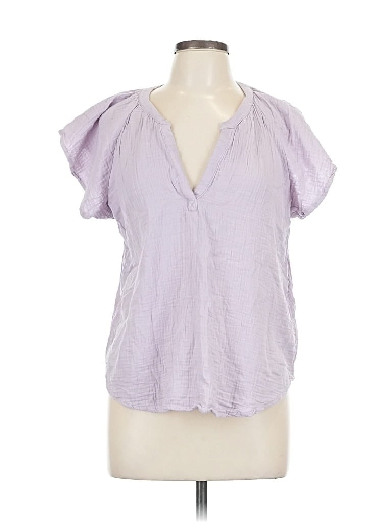 Pre-owned Universal Thread Short Sleeve Blouse In Purple