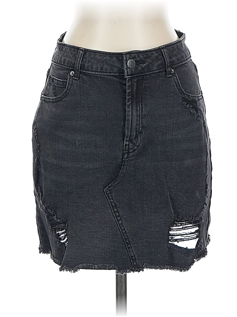 Pre-owned Wild Fable Denim Skirt In Gray